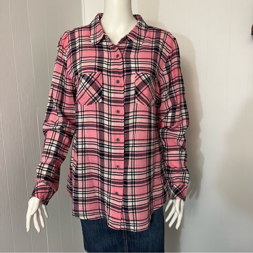 Ruff Hewn Plaid Button Down Women’s Shirt